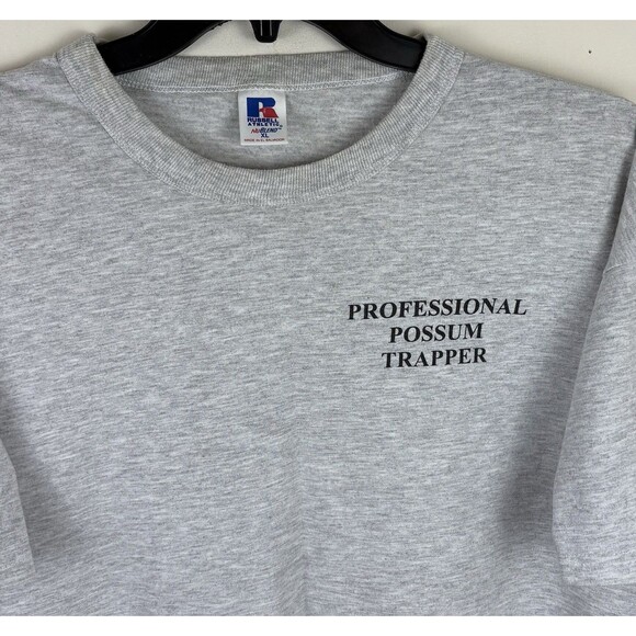 Vintage 90s Y2K Possum Trapping Graphic T-Shirt / Grey / Size XL - Picture 4 of 5